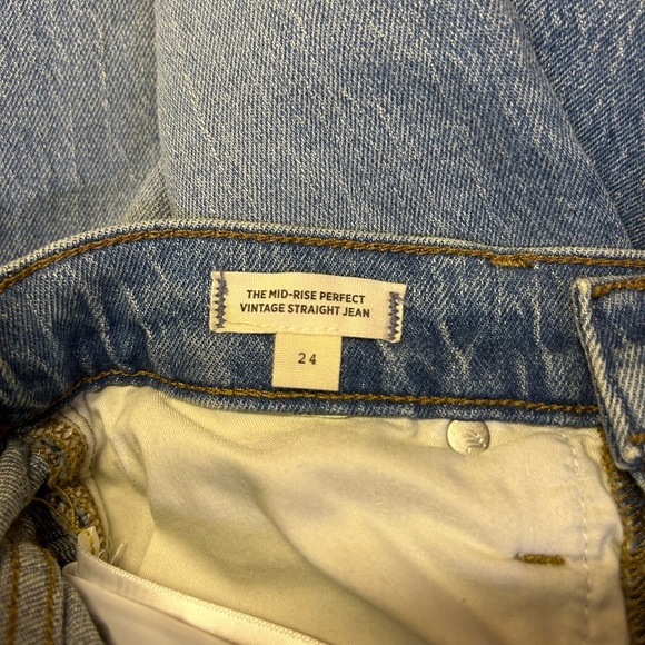 Madewell The Mid-Rise Perfect Vintage Straight Jeans, size 24. - Picture 9 of 10